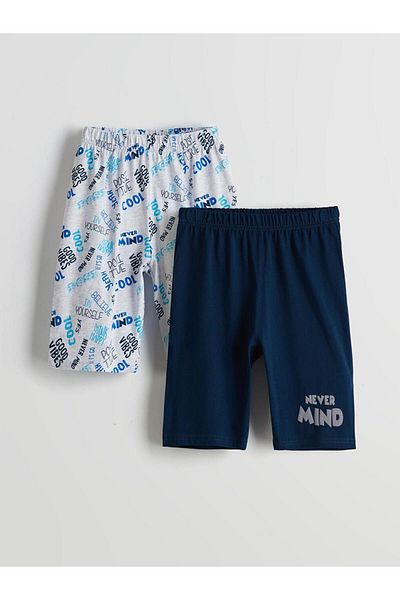 LC Waikiki Lcw Kids Elastic Waist Boys Pajama Shorts 2 Pcs