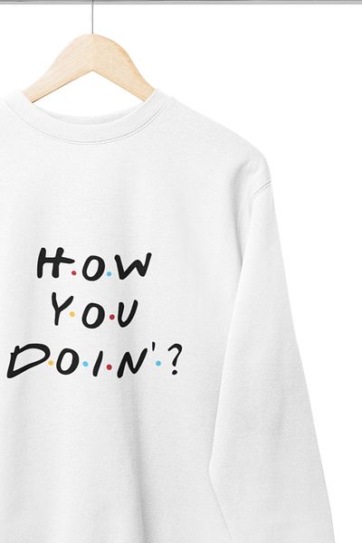 qoeuyl boutique Unisex Joey Friends με στάμπα δώρο Crew Neck 100% βαμβακερό φούτερ