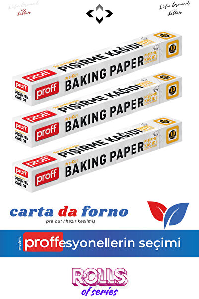 LİGROUND مجموعة من 3 قطع من ورق الخبز المخبوز - سلسلة رول مكونة من 10 قطع