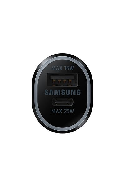 Samsung شاحن سيارة باور ثنائي (25 و 15 وات) - أسود