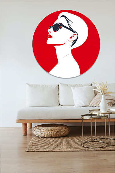 KOSS Dijital Autocolant rotund cu silueta de femeie colorată, autocolant în f...