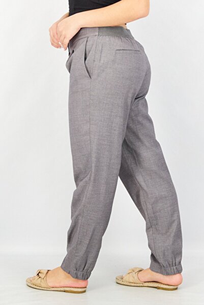 Esprit Women Regular Fit Plain Pants, Light Grey