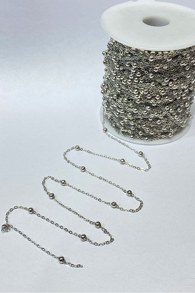 Hayalperest boncuk Silver Color Metal Bulk Necklace Chain 25 Mt