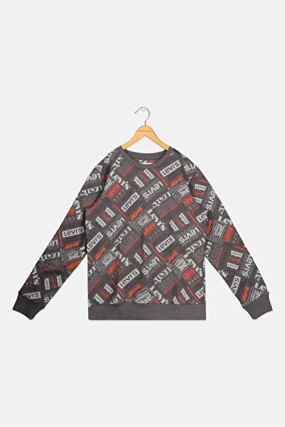 Levi's Kids Boy Allover Print Sweatshirt, Grey Combo