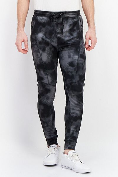 Burnside Men Drawstring Tie Dye Sweatpants, Grey/black