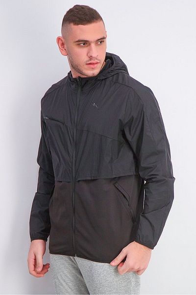 Puma Men Plain Windbreaker Jacket, Black