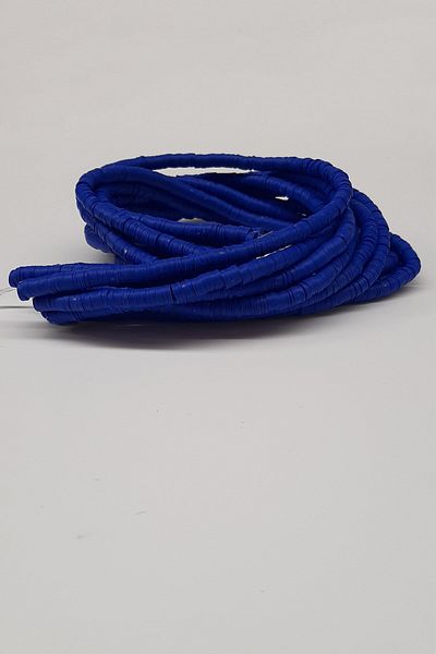 Hayalperest boncuk Patterned Saks Blue Fimo Dough Bead 6mm