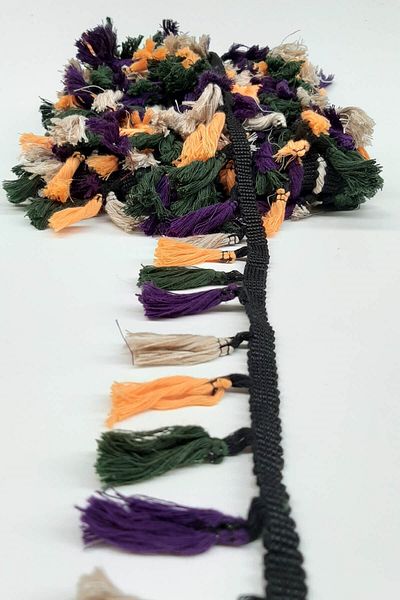 Hayalperest boncuk Yellow Purple Green Cotton Fringe Tassel