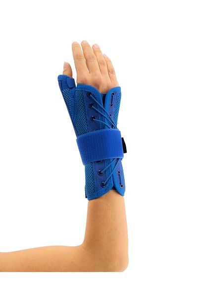 Ortholand Static Thumb Supported Hand Wrist Splint - Airtex - Blue - Right Size Free