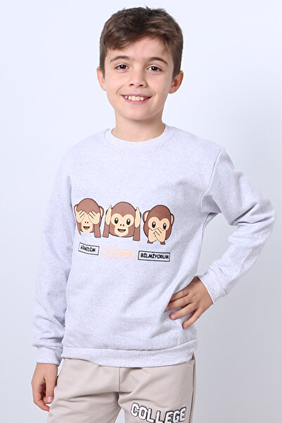 HÇM Boys' Shardonlu Sweatshirt with Character Print and Ribbed Design E34