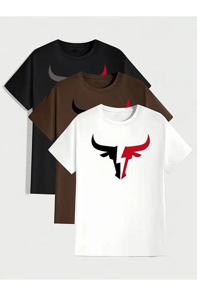 DAXİS Sportwear Company Ανδρικό μπλουζάκι 3-pack Advantage Crew με στάμπα
