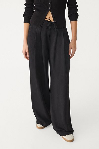Stradivarius Textured drawstring trousers