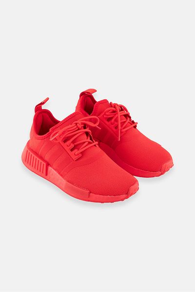 adidas Kids Boy Nmd R1 Primeblue Lace Up Training Shoe, Red