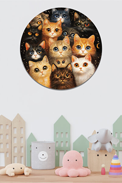 KOSS Dijital Autocolant rotund drăguț din anii pisică , autocolant în formă r...