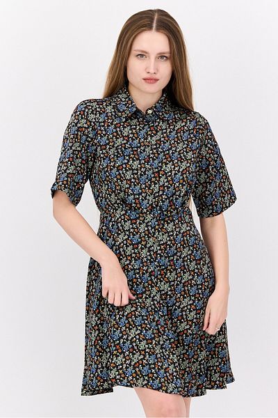 Scotch & Soda Women Floral Print Mini Dress, Black Combo