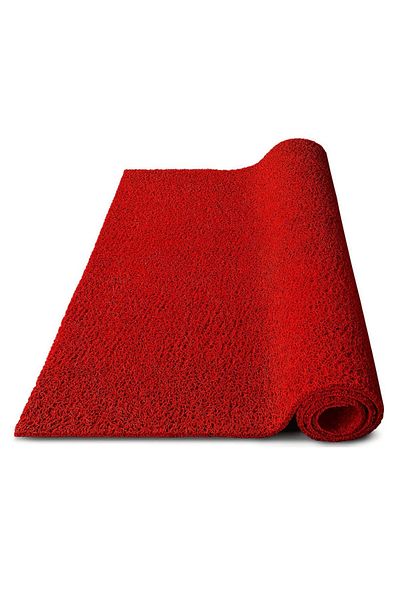 TAGESAN Red Curly Carpet, Doormat for Entryway, Wet Areas and Workplaces, Waterproof