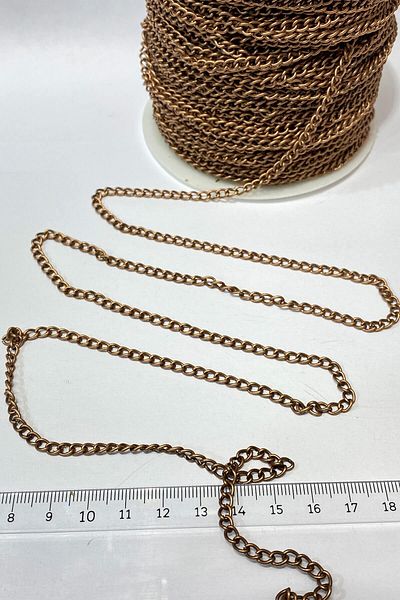 Hayalperest boncuk Brown Flat Metal Necklace Chain 25 Mt