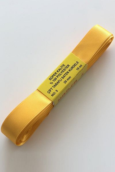 Hayalperest boncuk Panglică Galbenă De Satin 2 Cm