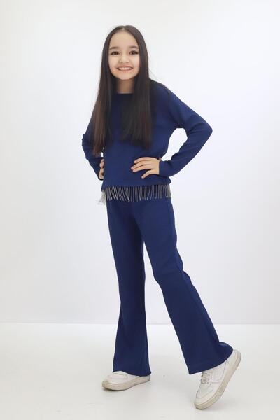 mini kanka Set crop top și picior evazat pentru fete de 4-12 ani - Model cu d...