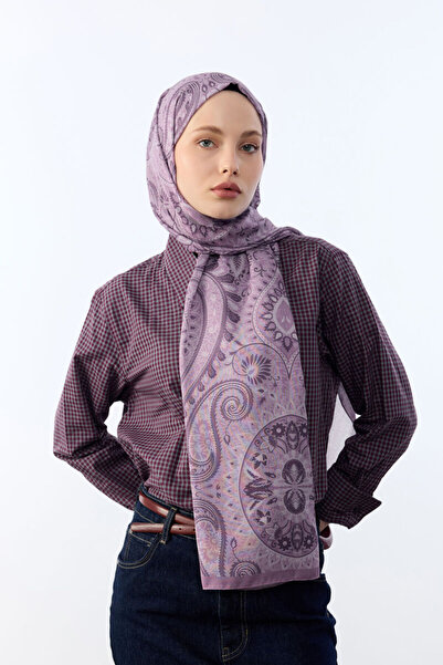 cs camellia scarf Σάλι με σχέδιο Allica - Μωβ