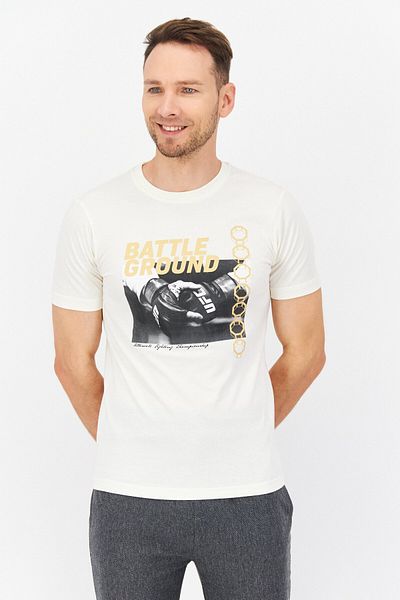 UFC Men Sportswear Fit Short Sleeve Outdoor T-shirt, Off White