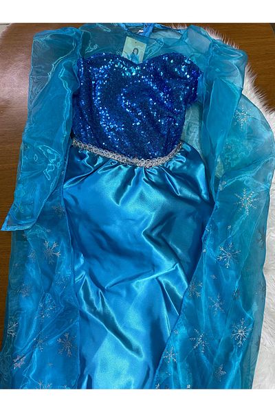 skycott costum prințesă fetiță paiete paiete brodat tul detaliu rochie mânecă și pelerină