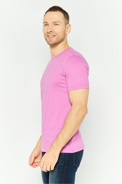 GAP Men Crew Neck Short Sleeves Plain T-Shirt, Pink