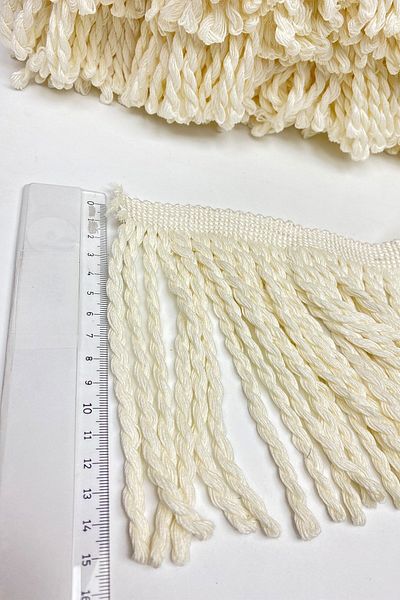 Hayalperest boncuk Cream Cotton Bouillon Fringe Tassel