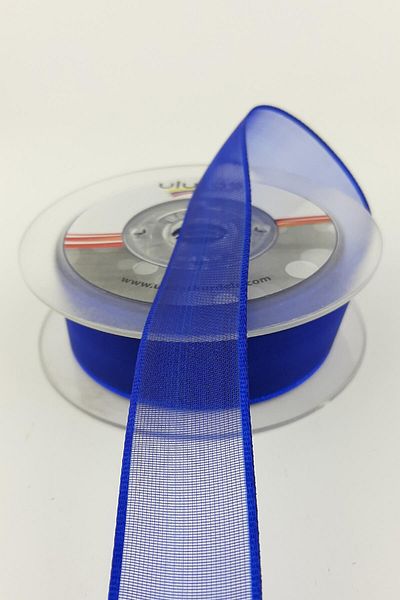 Hayalperest boncuk Κορδέλα Saks Blue Plain Chiffon 2,5 cm 20 Mt