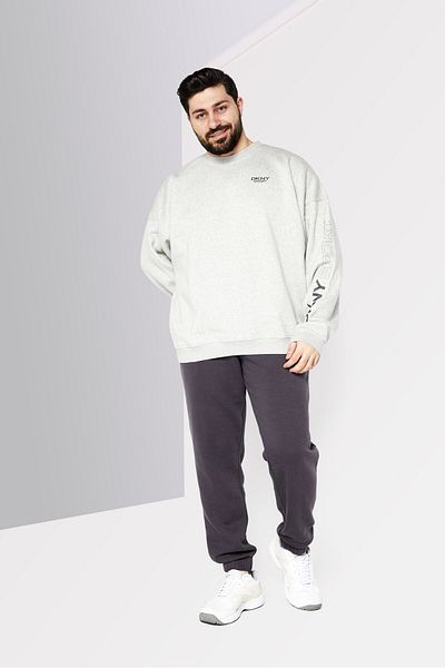 DKNY Sport Men Round Neck Long Sleeve Outdoor Sweatshirt, Grey