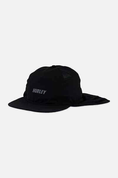 Hurley Men Brand Logo Cove Cover Up Hat, Black