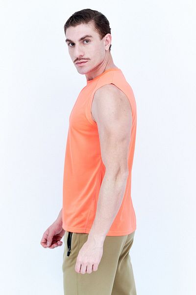 Asics Men Sportswear Fit Sleeveless Training Tank Tops, Coral