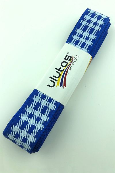 Hayalperest boncuk Κορδέλα ταφτά με στάμπα Saks Blue Foil