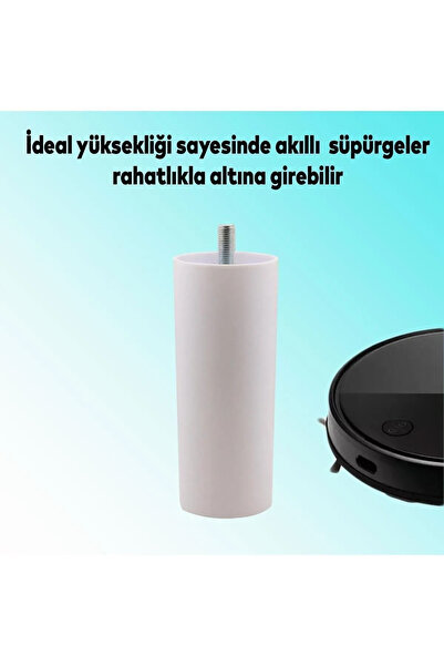 NUBLADO Mobilya Kanepe Koltuk Baza Yükseltme Yükseltici M8 Civatalı Incediş Destek Ayağı Ayakları Beyaz 14cm