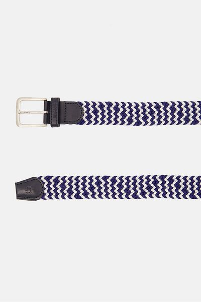 GAZZARRİNİ Men Braided Belt, Blue/white
