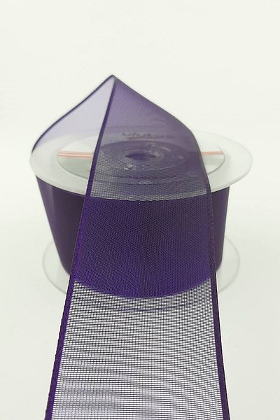 Hayalperest boncuk Dark Purple Plain Chiffon Ribbon 20 m