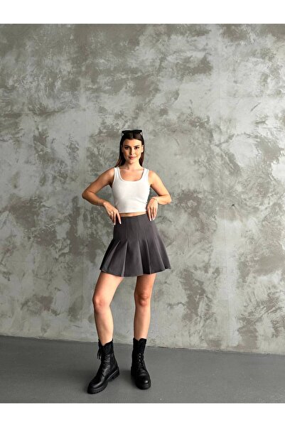 LACASE Жіноча чорна плісирована спідниця