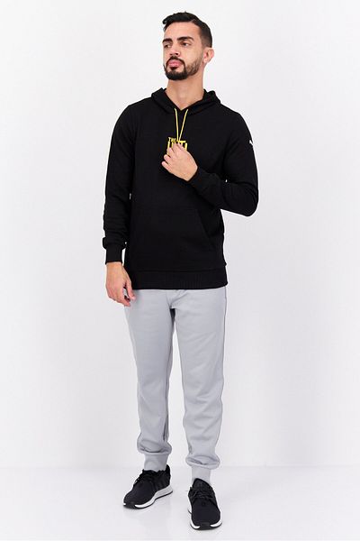 Puma Men Hoodie Graphic Print Long Sleeve Sweatshirt, Black