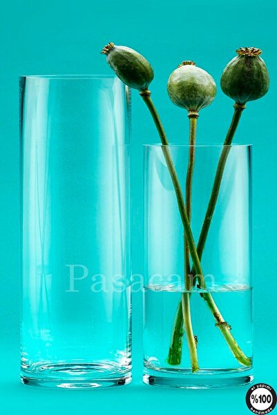 Paşabahçe Set de 2 piese perforate fabricate manual cu o lățime de 14,9 cm și o grosime de 30 cm și 40 cm.