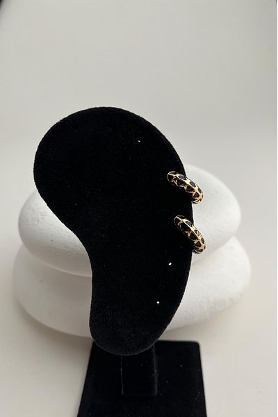 Modex Enamel Metal Minimal Hoop Earrings (Size:2Cm)