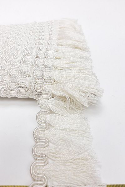 Hayalperest boncuk 5 Cm Cream Waterway Patterned Strip Tassel