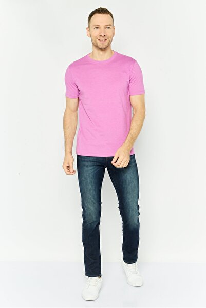 GAP Men Crew Neck Short Sleeves Plain T-Shirt, Pink