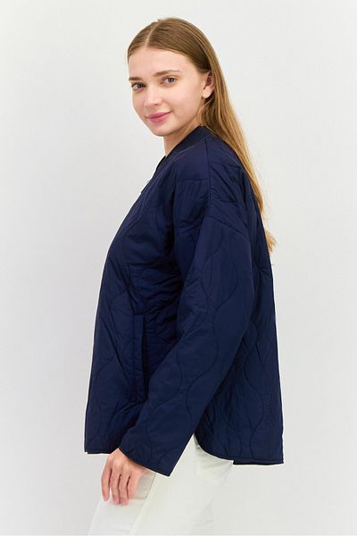 Esprit Women Long Sleeve Quilted Jacket, Navy