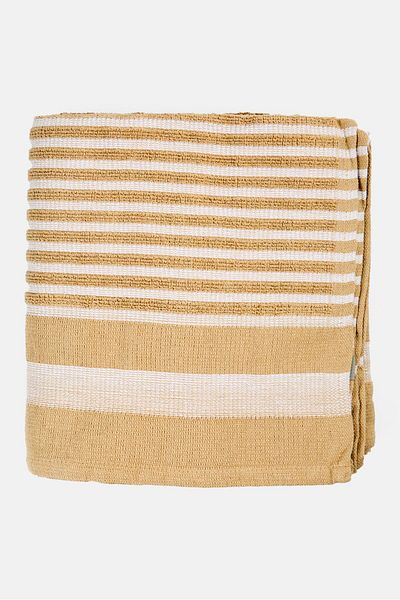 Muy Mucho Textured Bath Towel 160 L X 97 H Cm, Tan
