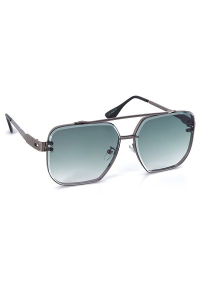 Di Caprio Water Green Big Metal Square Pilot Model Men's Sunglasses