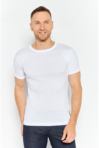 French Connection Men 2 Pack Crew Neck Short Sleeves Brand Logo T-Shirt, White