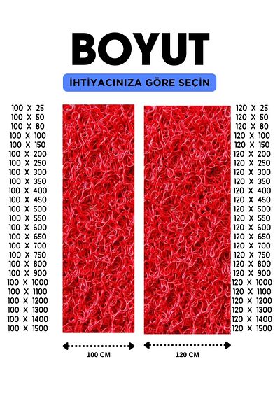 TAGESAN Red Curly Carpet, Doormat for Entryway, Wet Areas and Workplaces, Waterproof