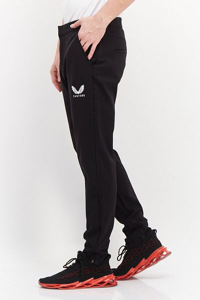 Castore Men Regular Fit Brand Logo Chino Pants, Black