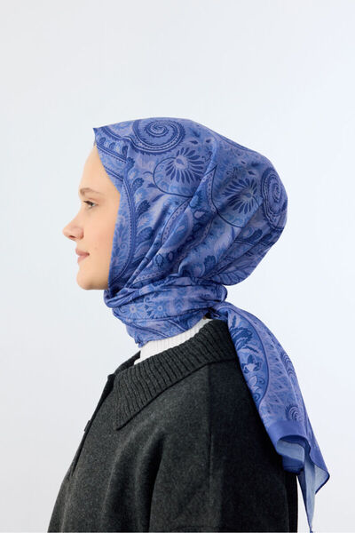 cs camellia scarf Allica Desen Şal - Mavi