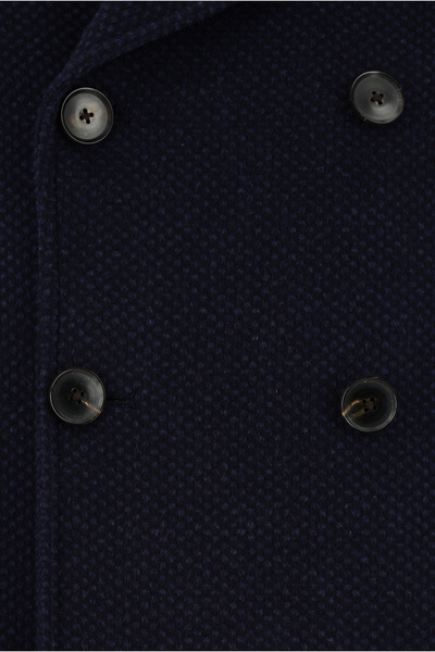 Abdullah Kiğılı Patterned Wool Cashmere Double Breasted Coat